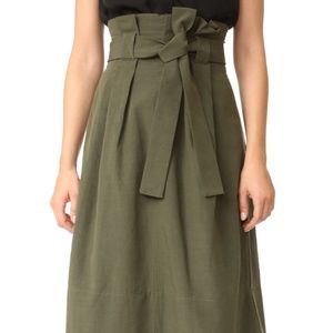 Club Monaco paper bag waist midi skirt